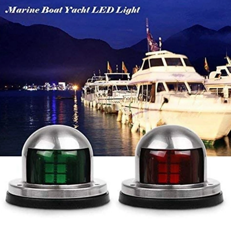 

Boat Yacht LED Light, 2Pcs Green and Red Marine 12V Stainless Steel Bow Navigation Lights