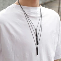 12pcs fashion rectangle pendant necklace for men cuban chain necklace jewelry gift