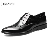 formal leather oxfords men shoes brown black dress office leather shoes man patent leather shoes men classic elegante size38 48