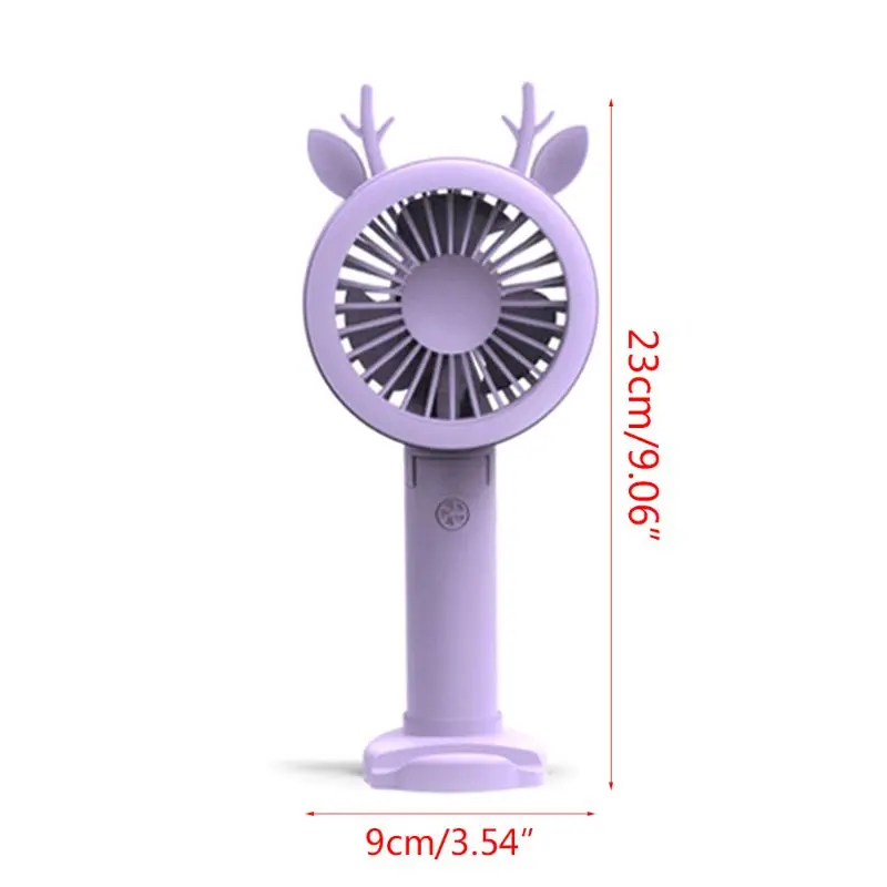 

1PC Handheld Air Cooling Fan USB Rechargeable LED Light Portable Fans Mini Desktop 5 Colors