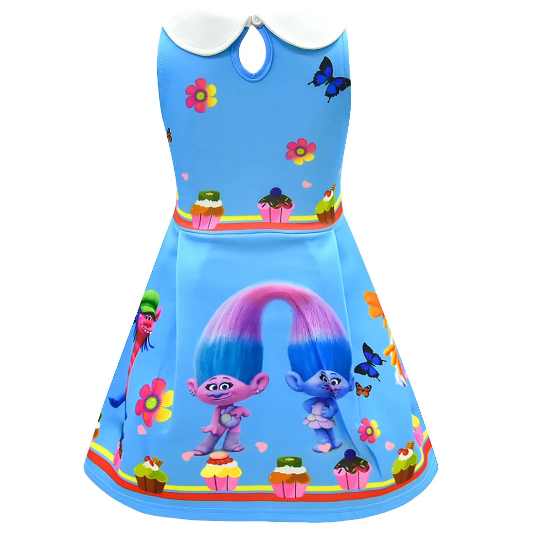 Платье-тролль детская одежда летние платья для девочек Детский костюм платье