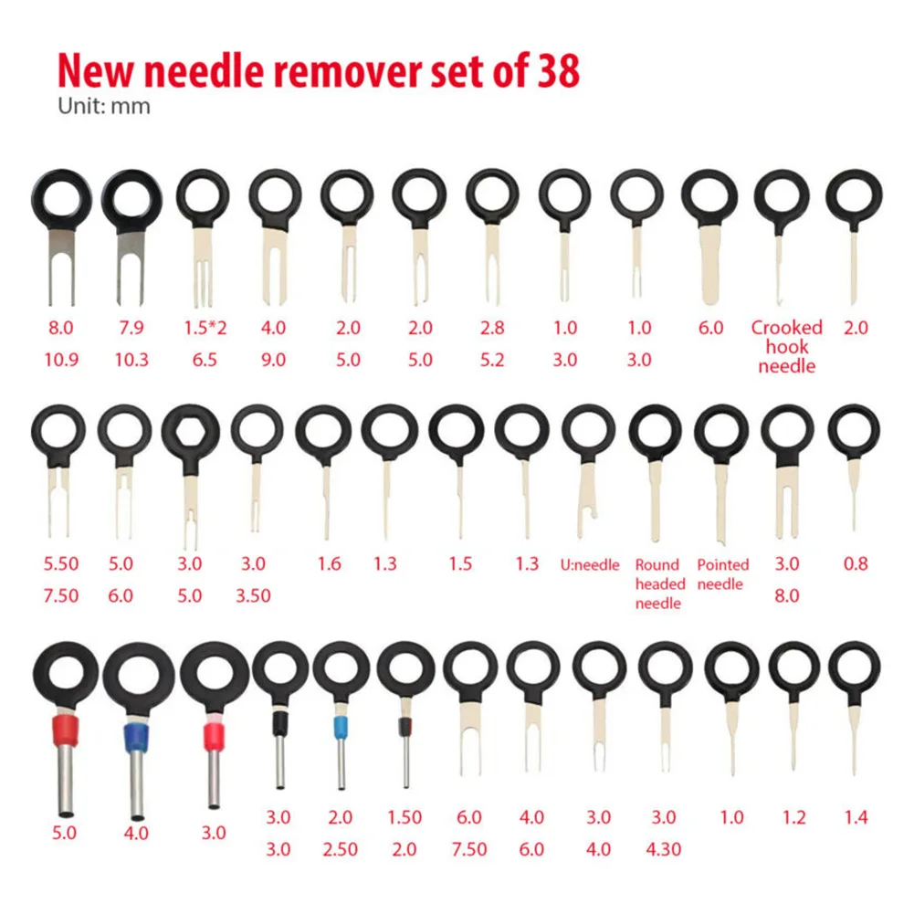 

38pcs/Set Wire Terminal Removal Tool Car Electrical Wiring Crimp Car Plug Terminal Removal Hand Tool