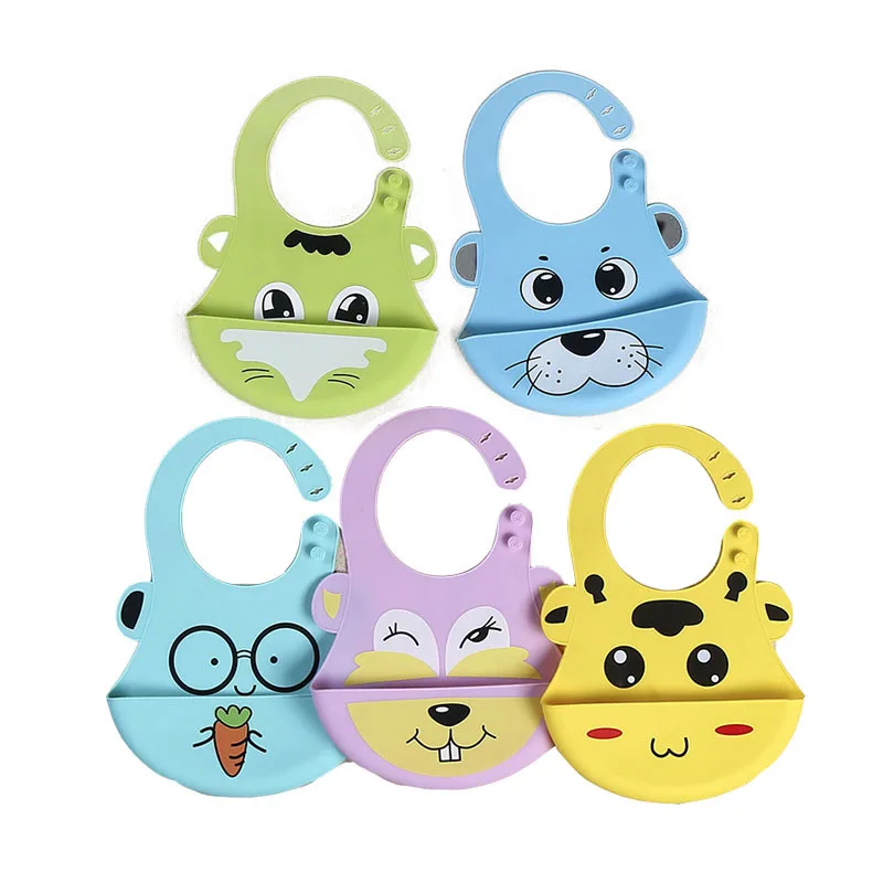 

Cartoon Baby Silicone Bibs Waterproof Toddler Kids Adjustable Food Bib Baby Feeding Stuff Burp Cloth Boy Girl Bibs Apron Baberos