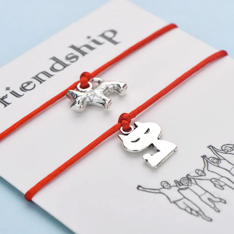 IYOE 2 шт./компл. браслет дружбы с изображением пожеланий и животных для женщин