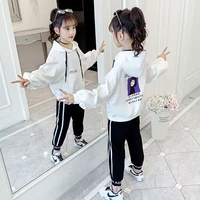 children thin print japanese korean clothing set campus girls spring fall tracksuit outfits kids baby sweatshirt pants 2pcs