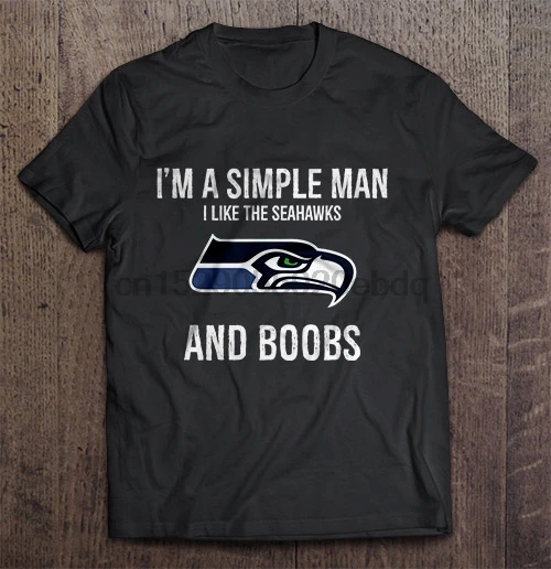 Мужская футболка I m простой мужчина I Like The Seahawks And Boobs женская футболка