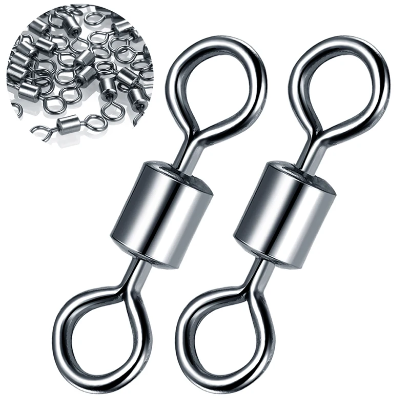 

Fishing Swivel 8-Word Ring Connector Bearing Snap Rolling Swivel Solid Ring Stainless Steel Accessories For Fishing Hook Lure