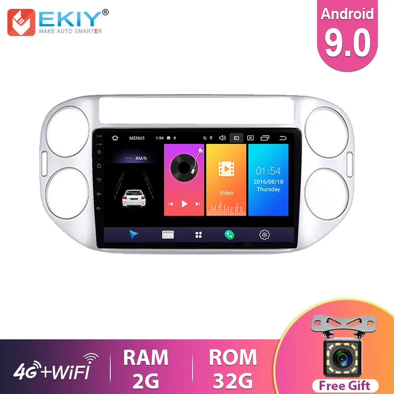

Автомагнитола EKIY 9 ''IPS Android 9,0, Автомобильная Мультимедийная стереосистема для Volkswagen VW Tiguan 2010-2015, GPS Navi навигация, 4G видео плеер
