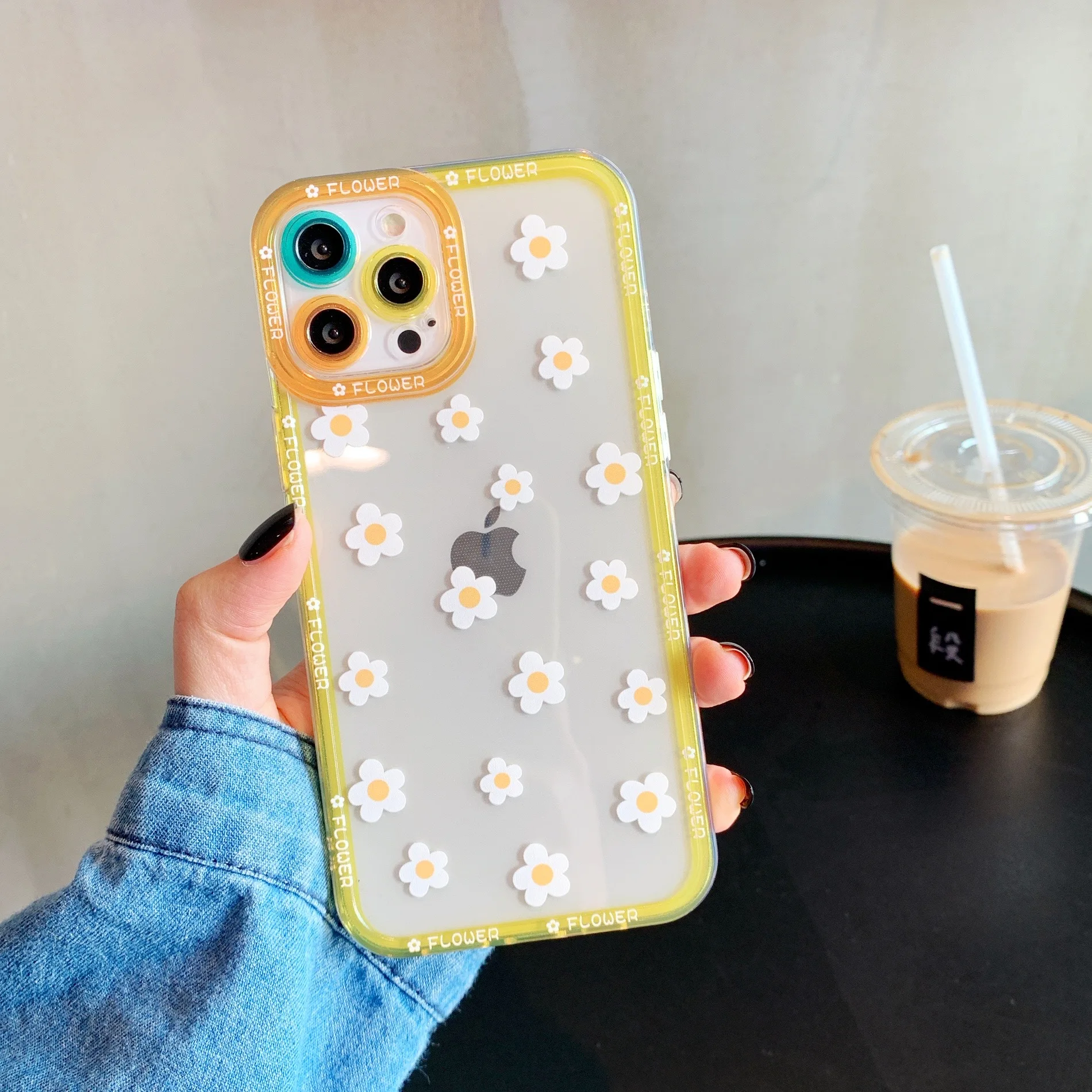 Прозрачный чехол для телефона с маргаритками и цветами iPhone 13 12 11 Pro Max XS XR X 7 8 Plus