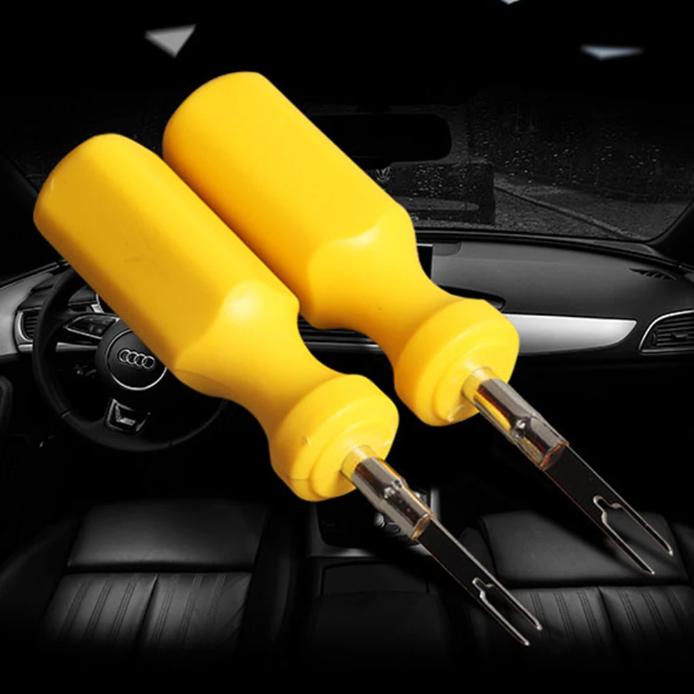 

2pcs 2mm 3mm Car Repair Electrical Pin Extractor Stainless Steel Wiring Connector Terminal Removal Tool Release Professional Kit