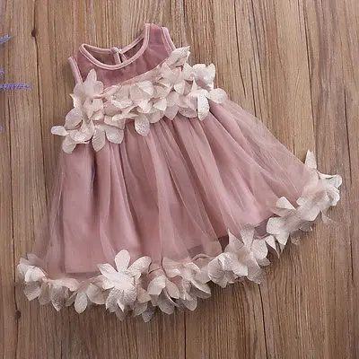 Goocheer 2020 Summer Toddler Kids Baby Girl Flower Elegant Boho Beach Party Pageant Petal Princess Dress Playa Outfits Clothes | Детская