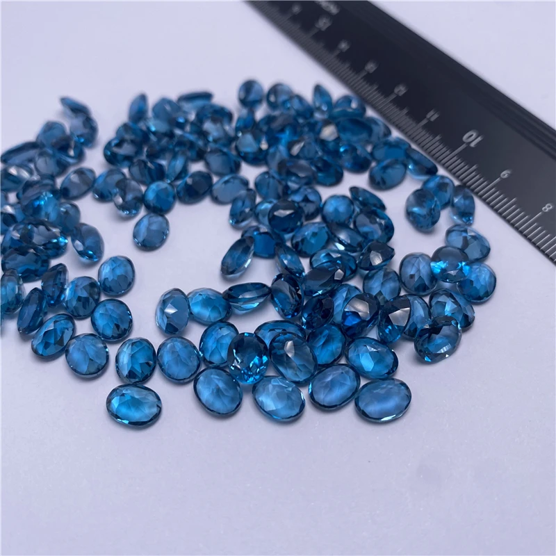 

8*6MM London Blue Topaz Oval Faceted Gemstone Good Quality Natural Blue Topaz Loose Gemstone Beads for Jewelry Making