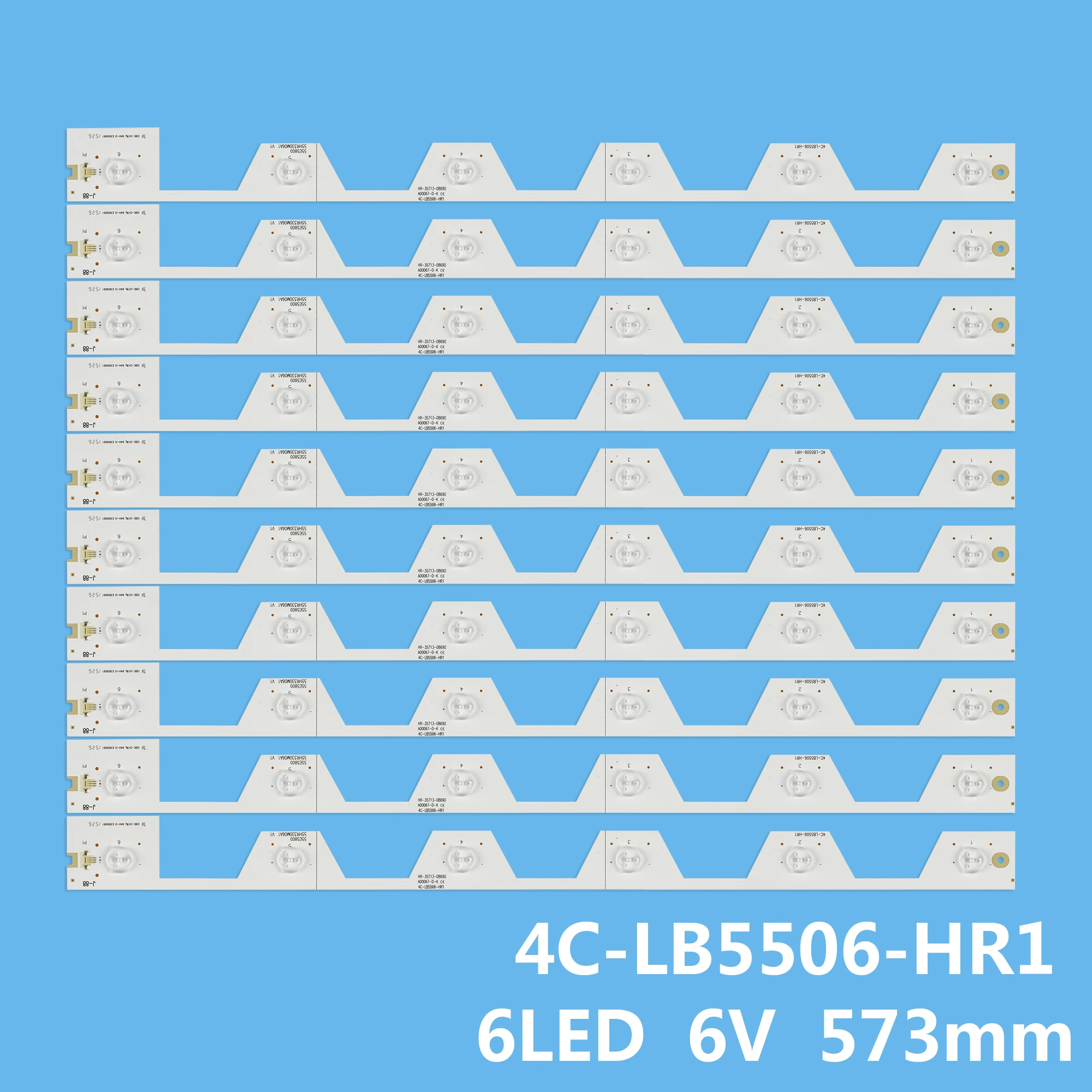 

New 10 PCS LED backlight strip for 55FA3213 55UA6406 4C-LB5506-HR1 YH1 55HR330M06A1 TMT_55E5800_10X6 B55A858U D55A561U B55A658U