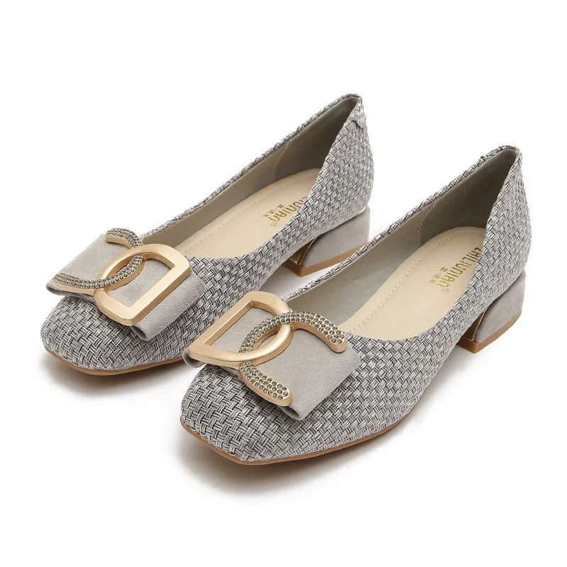 

Туфли-лодочки женские на низком каблуке, роскошные, с металлической пуговицей, брендовые дизайнерские, для свадьбы, вечеринки, работы