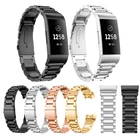Ремешок из нержавеющей стали для Fitbit Charge 3 металлический сменный браслет наручных часов мужской женский браслет ремешок для fit bit charge 3 Band