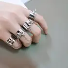 Металлическое кольцо женское, открытое вращающееся кольцо в стиле панкхип-хоп, несколько регулируемых цепочек, украшение для девушек и женщин, 2020