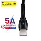 Светодиодный Тип usb C кабель для samsung Xiaomi Redmi Note 7 10 huawei 5A провод для быстрой зарядки USB-C Зарядное устройство мобильного телефона USBC Тип C кабель