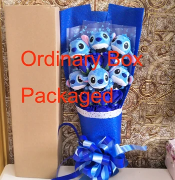 ordinary box BOLAFYNIA Ститч плюшевые игрушки мыло цветок букет мягкие куклы плюшевые букеты на День святого Валентина День рождения рождественские подарки - Цвет: ordinary box