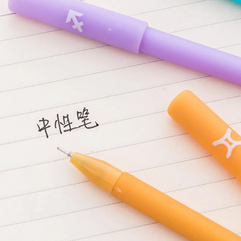 3 шт 12 созвездий 0 5 мм черные ручки для школы гелевая ручка Kawaii школьные
