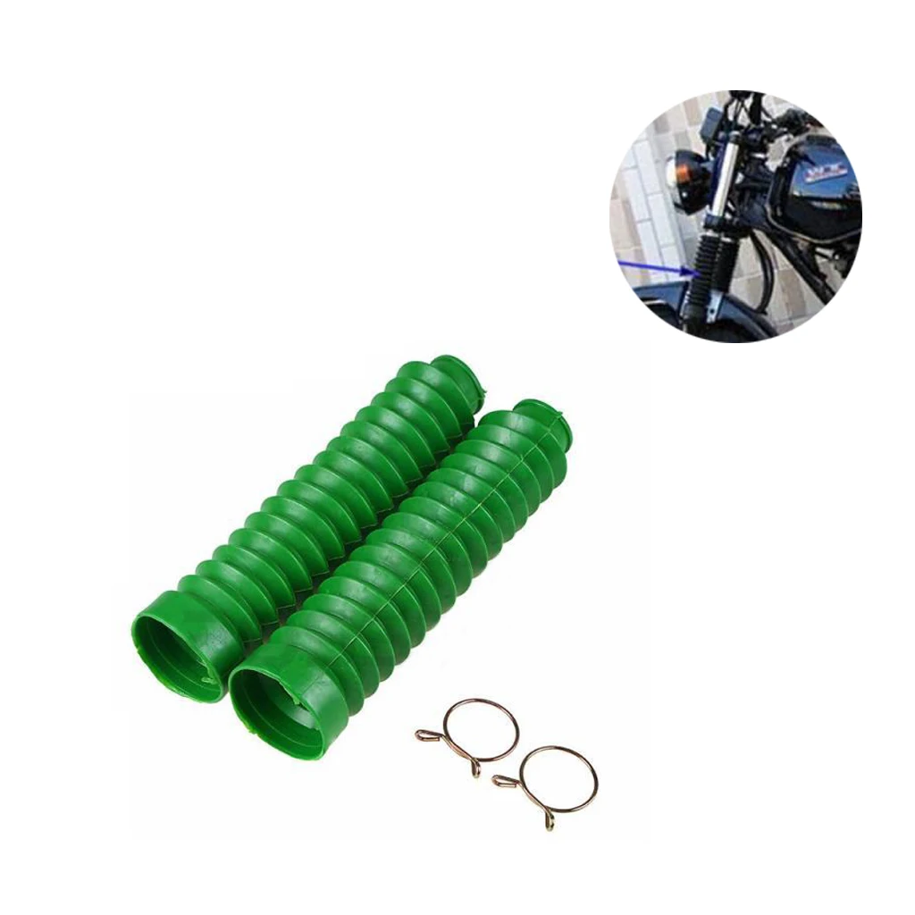 

1 Pair 20.5cm Long Front Fork Cover Shock Absorber Dust Rubber Covers Green