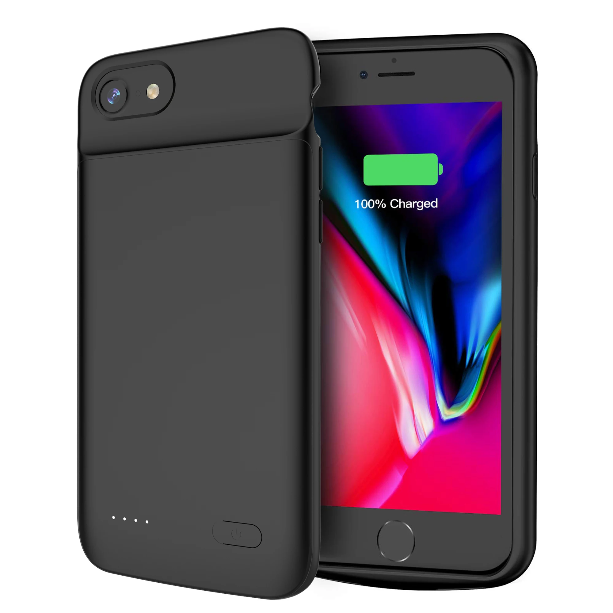 For ip6 6S 5000 мАч, двойное использование, Магнитная задняя часть, ТПУ, бампер, блок питания, аккумулятор, зарядное устройство, чехол, крышка для iphone 6, 6 S, 7, 8 Plus, черный - Цвет: For ip6 6S