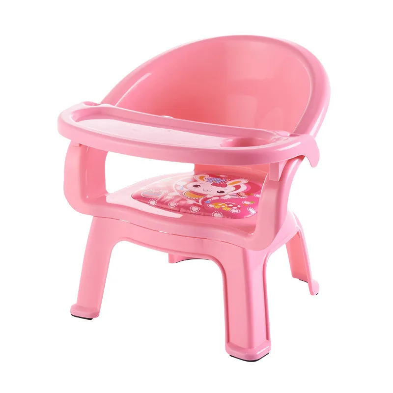 Upgrade Pink Детский обеденный стул с тарелкой, детский стол для еды, детский стул, обеденный стол, задний звонок, детский пластиковый стул - Цвет: Upgrade Pink