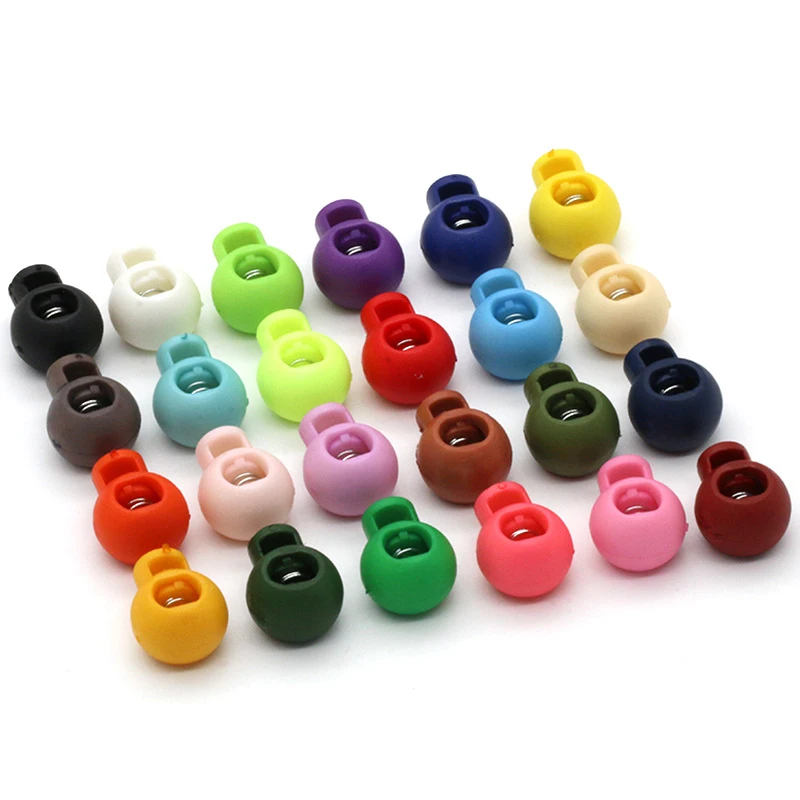 10PCs Plastic Ball Round Cord Lock Spring Stop Toggle Stopper Clip For Sportswear Shoes Rope Lanyard DIY Craft Parts - купить по