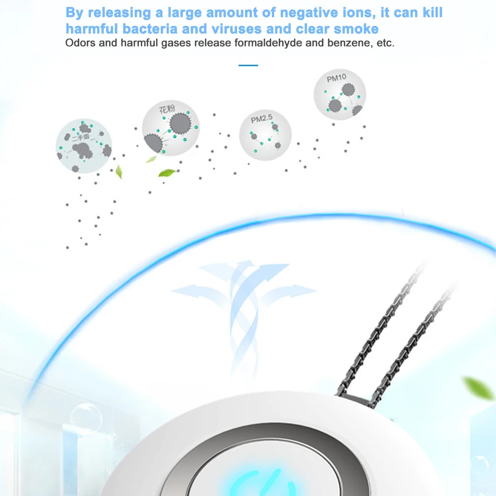 Носимый очиститель воздуха ожерелье Мини Портативный USB генератор отрицательных
