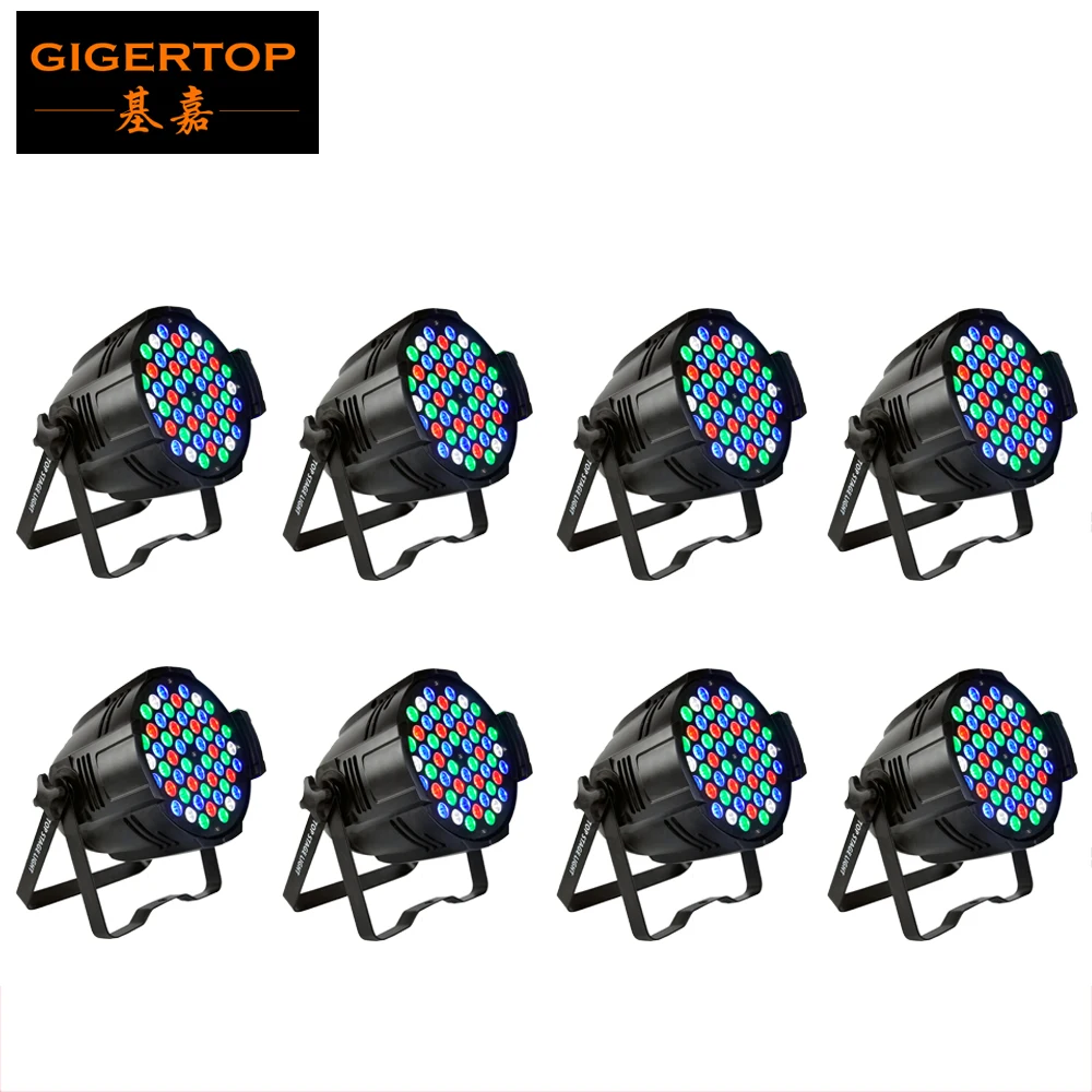 8xlot 543W RGBW LED Par 64 Double Yokes Stage DJ вечерние светильник DMX Par64 Lamp Light ing Single Color Sound Control Auto