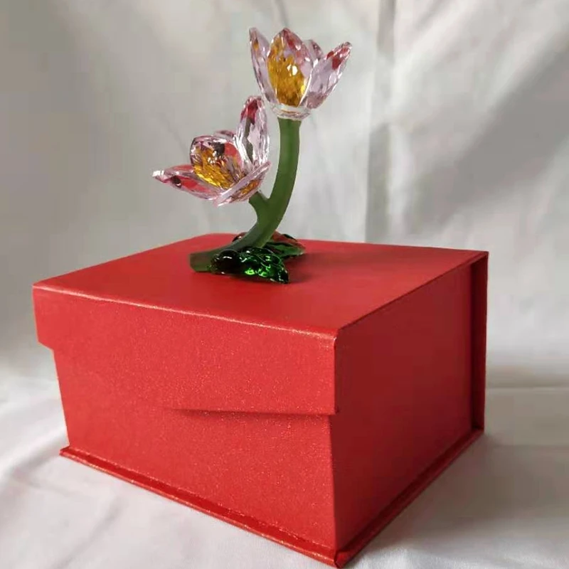 Рождественский подарок Хрустальный блестящий цветок лотоса украшение в