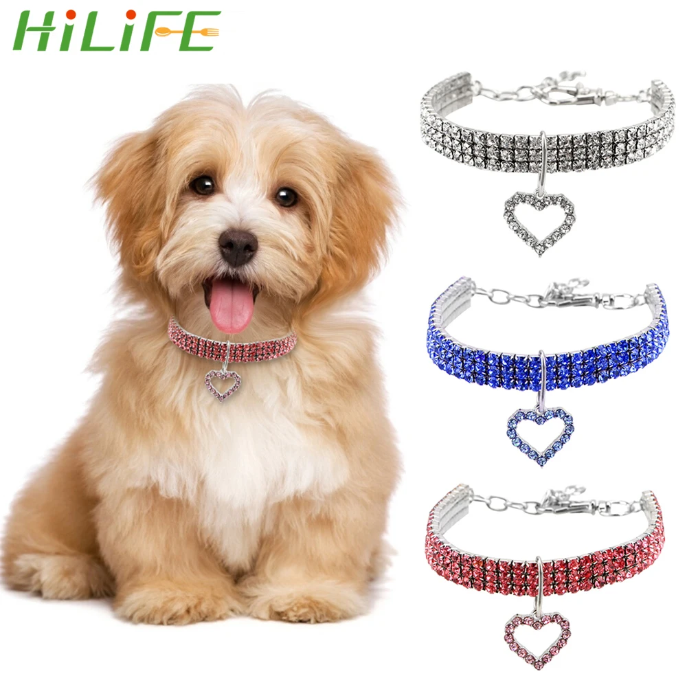 Ожерелье HILIFE в форме сердца ошейник для собак 20 + 5 см регулируемый кошек уличные