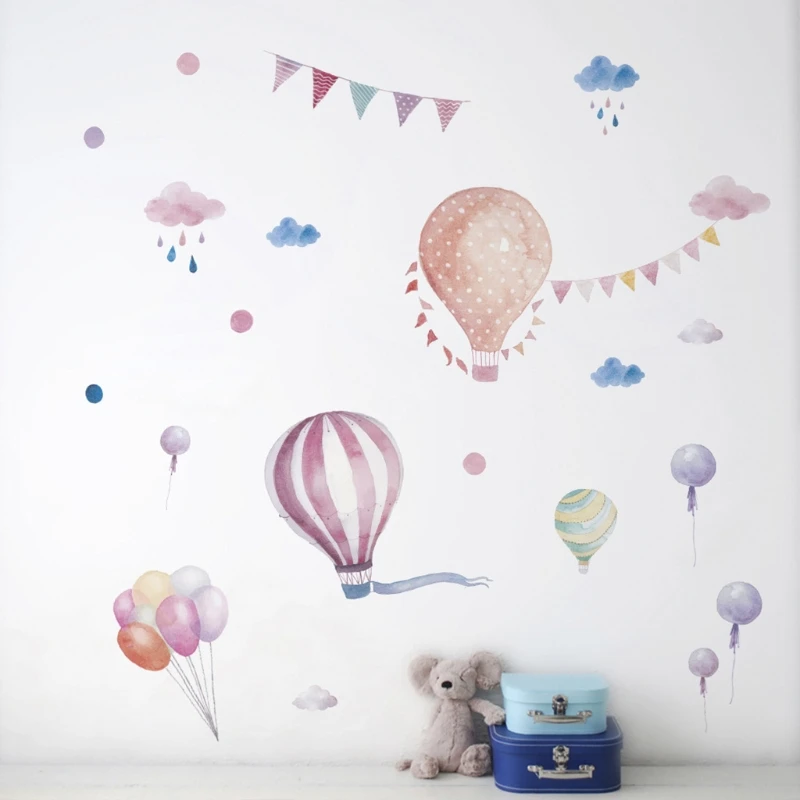 

Cartoon Hot Air Balloon Wall Stickers Living Room Wallpaper Decal Decorations 425F