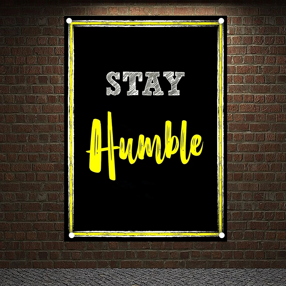 

STAY HUMBLE Motivational Workout Posters Exercise Banners Flags Wall Art Canvas Painting Tapestry Mural Gym Office Home Decor