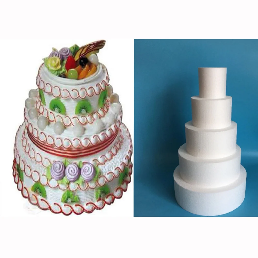 

3pcs Round Cake Mini Dummy Cake for Wedding Display Window Fondant Cake Decorating Practice Mould