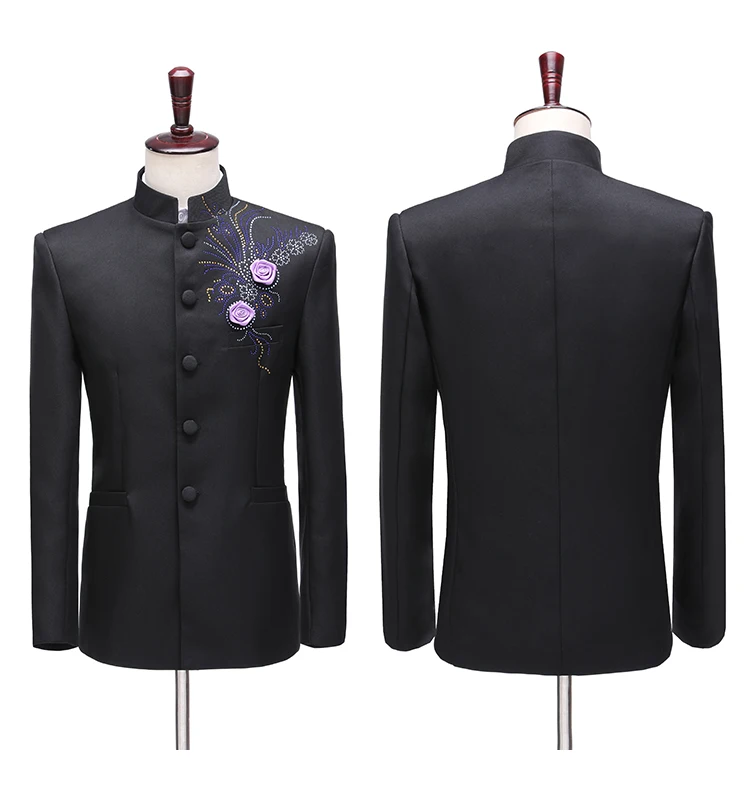 Костюм-туника в китайском стиле мужской костюм хора блейзер и брюки с