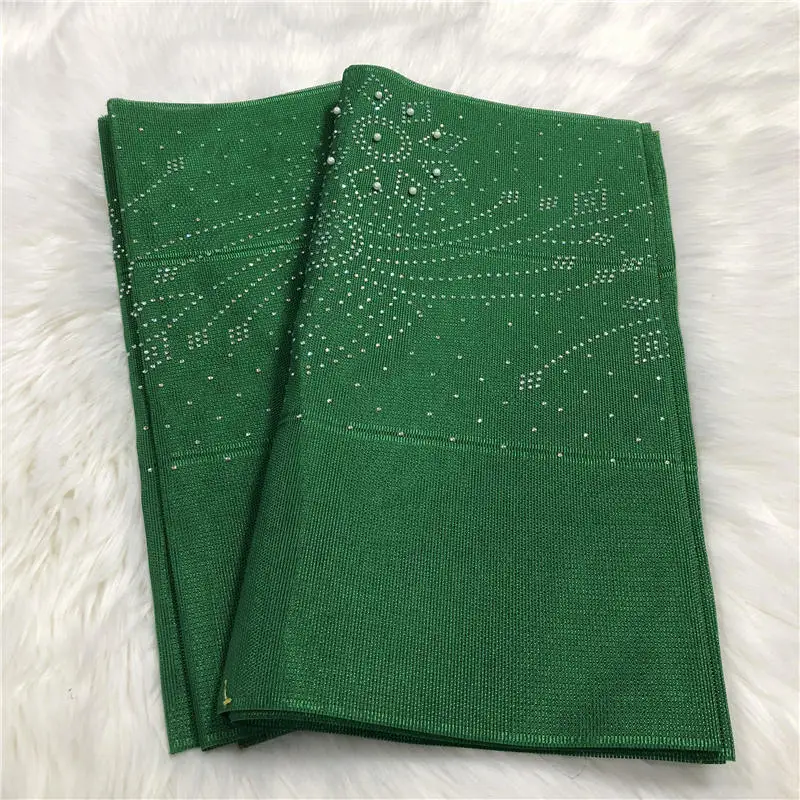 Африканский gele головной убор aso oke головной убор с бисером нигерийские Стразы gele головной убор мода для вечерние 2 шт./лот-AH30 - Цвет: 38