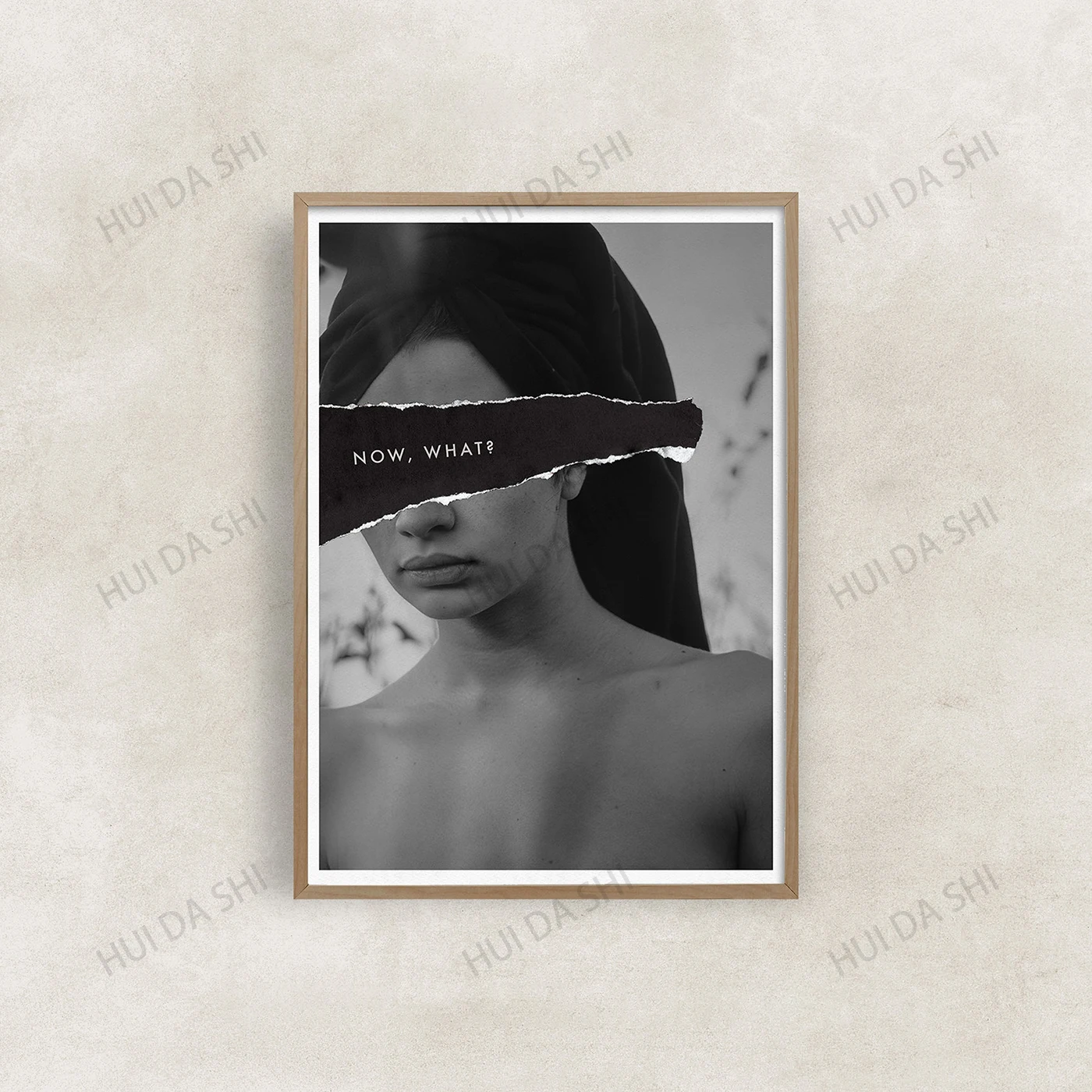 

Female Printable Collage, Modern Wall Decor, Black And White Photography, Minimalist Art, Motivational Poster, Print, NOW WHAT