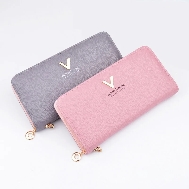 Новинка 2021 женские кошельки кожаные Женский Длинный кошелек на молнии женский