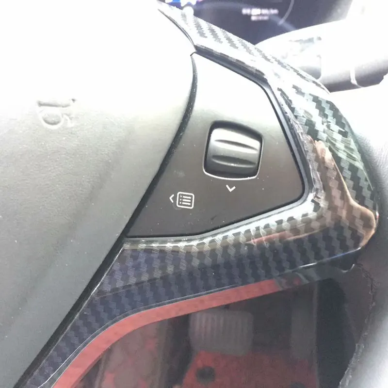 Глянцевый чехол на руль Tesla Model X S отделка по центру из углеродного