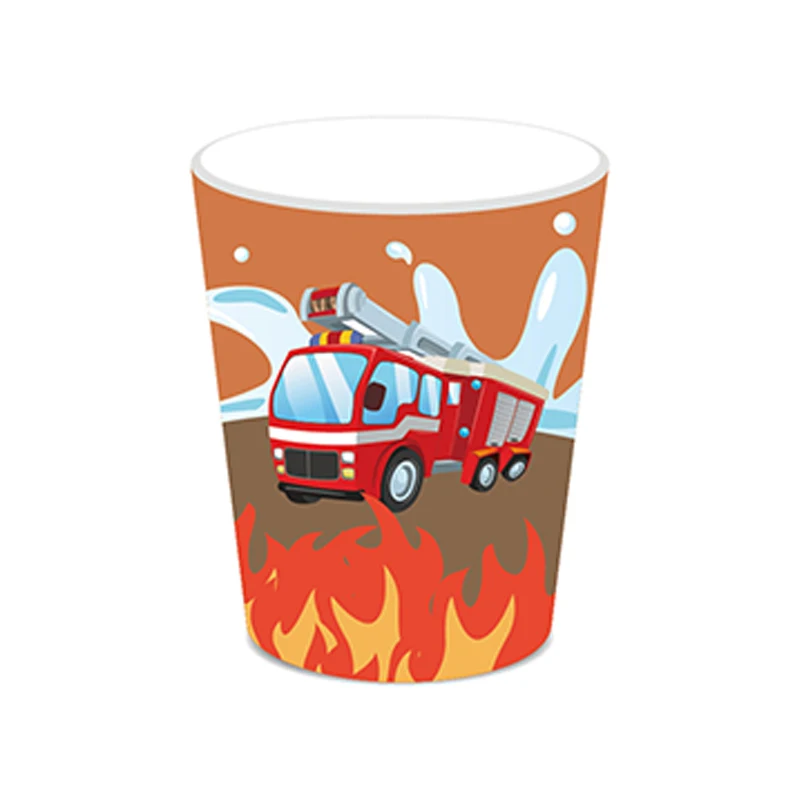 44pcs/set Cartoon Theme Disposable Tableware Boy Birthday Party Favor Supplies Fire Truck Car Paper Plate Cup Baby Shower Decor | Дом и сад