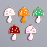 6pcslot colorful cute enamel mushroom charms for diy making earrings pendant necklace bracelets jewelry finding accessories