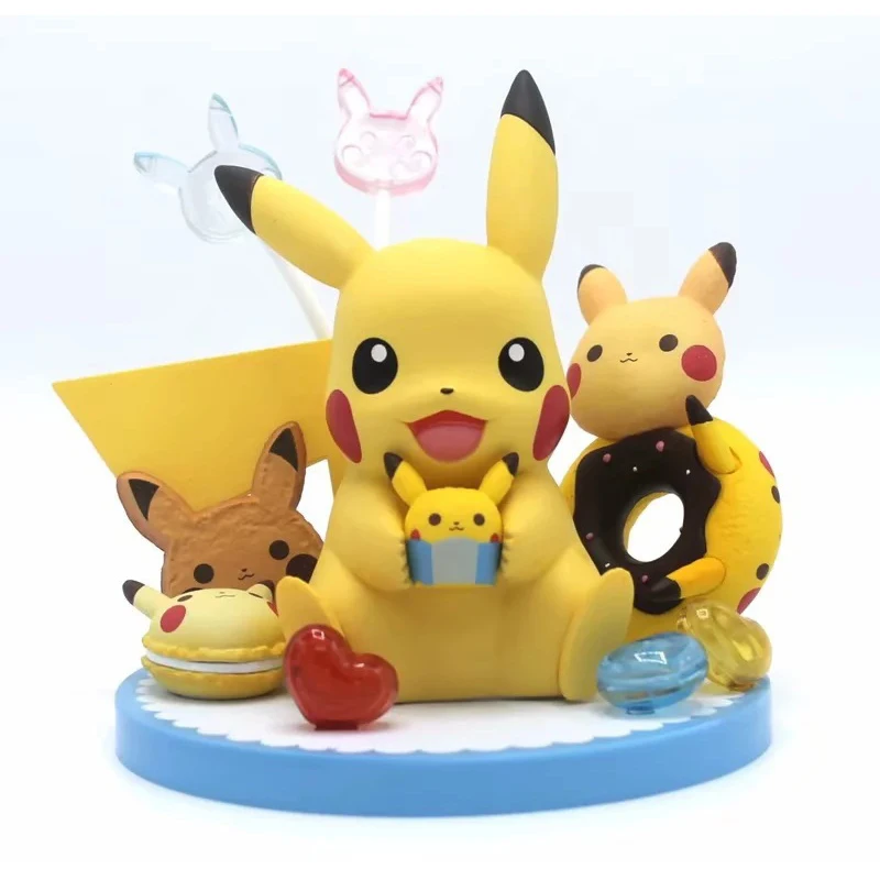 

Pokemon PVC 13cm Pikachu Cake Scene Anime Action Figure Toys Dolls Child Birthday Gift