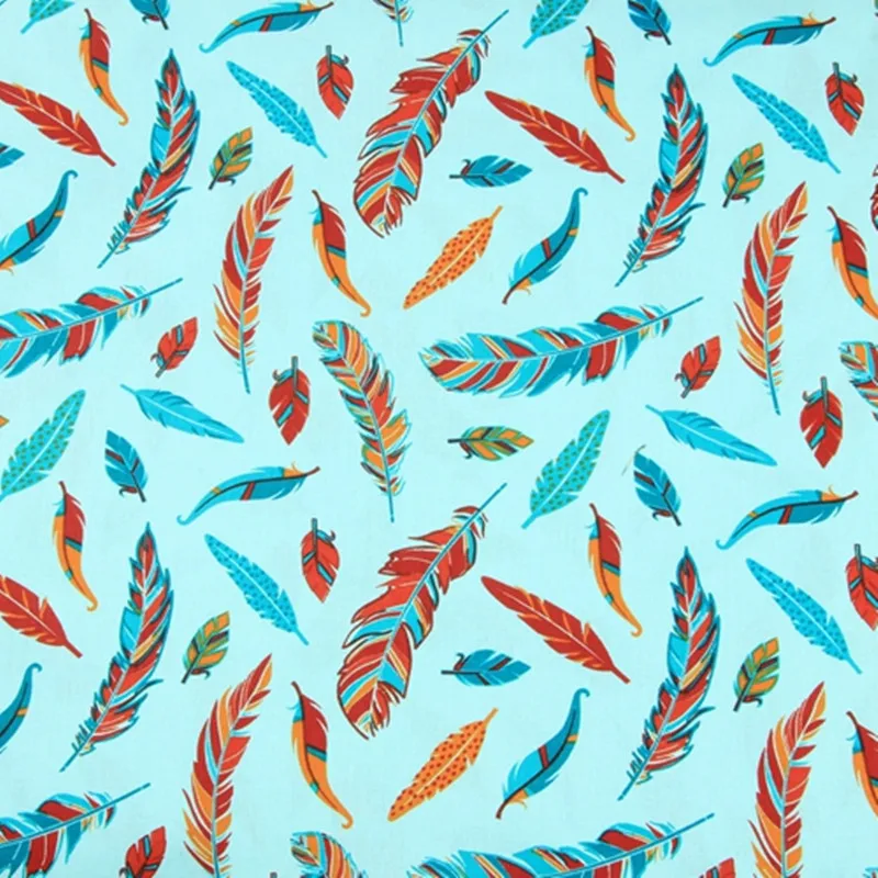 Полосатый 100% хлопок ткань с принтом в виде перьев Северной Европы одеяла ручной