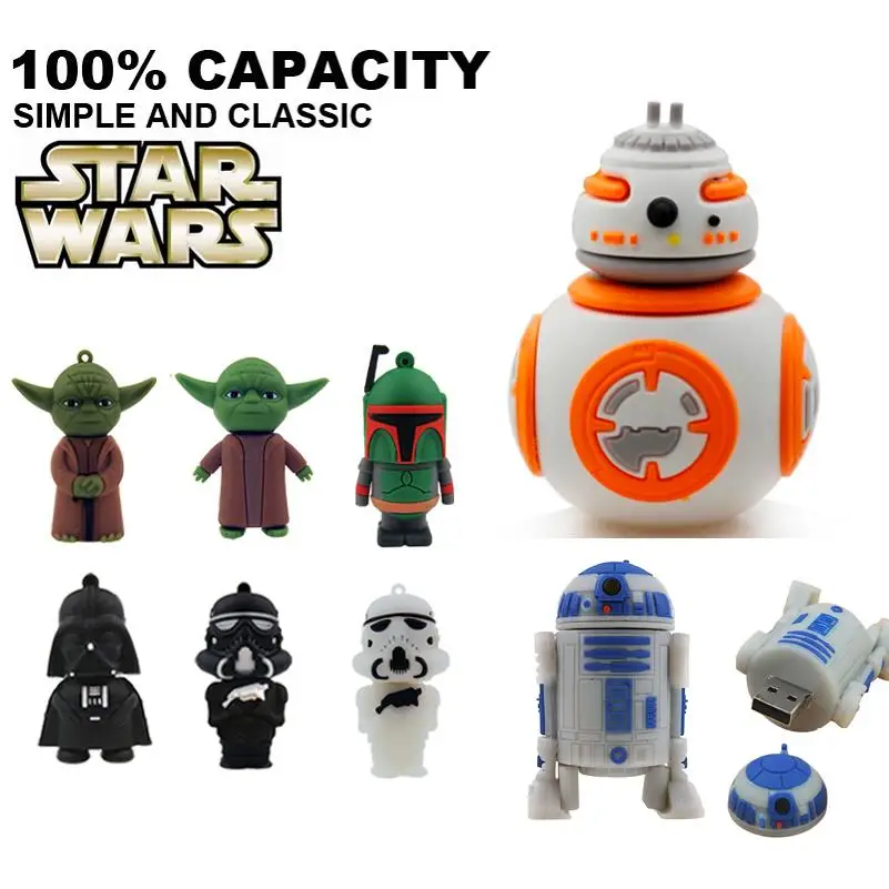 Флешка usb 2 0 с изображением Звездных Войн BB8 robot flashdrive 32 Гб 64 128 МБ