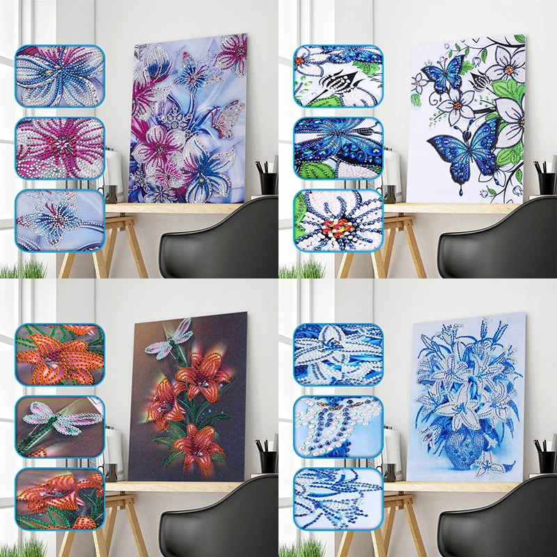 

5D DIY Special Shaped Diamond Painting Flower Trees Pattern Cross Stitch Butterfly Bird Diamond Embroidery Home Decor Gifts