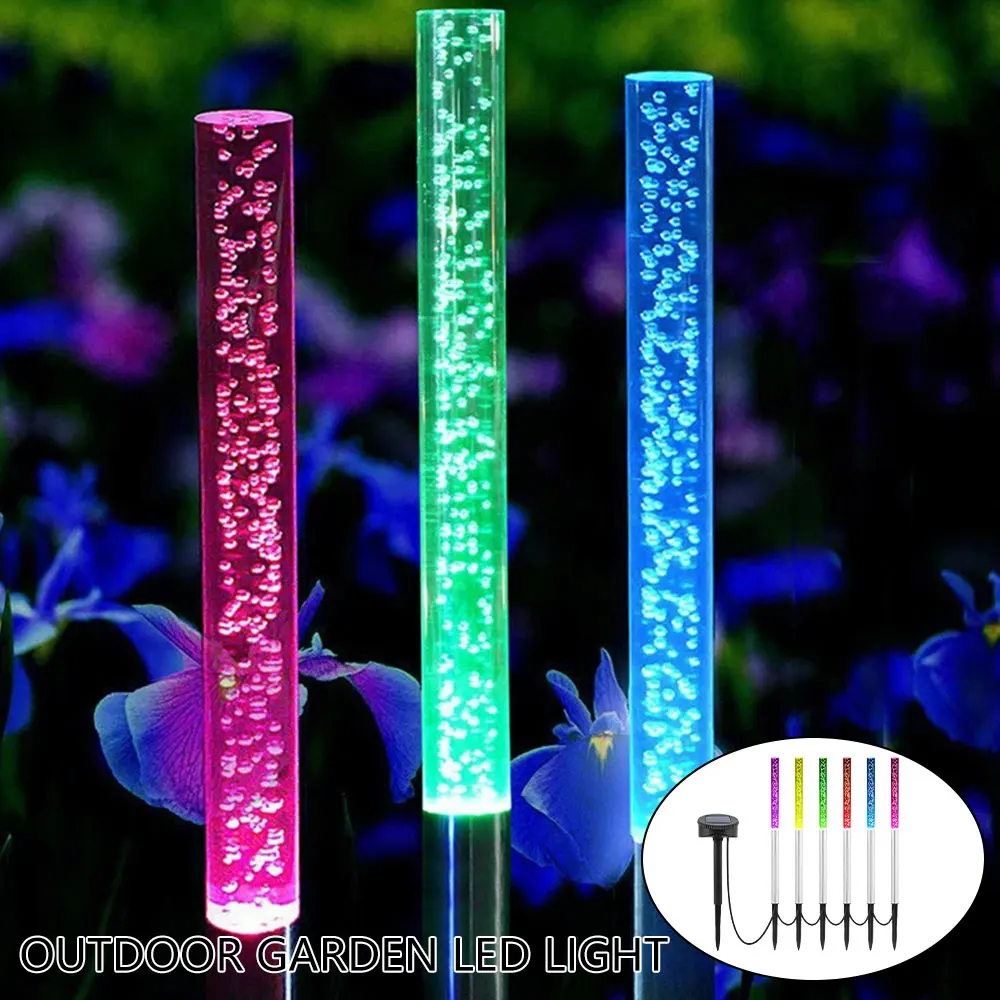 

Солнечные Пузырьковые светильники, уличная пузырьковая трубка, палочка, светильник на солнечной батарее, акриловый, многоцветный меняющий ...