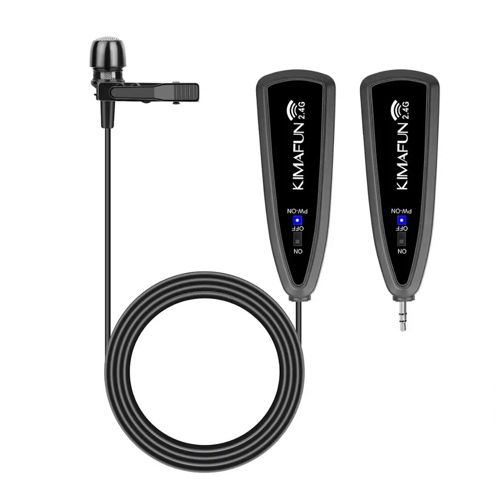KIMAFUN 2 4G петличный лацкан воротник клип на беспроводной микрофон голосовой