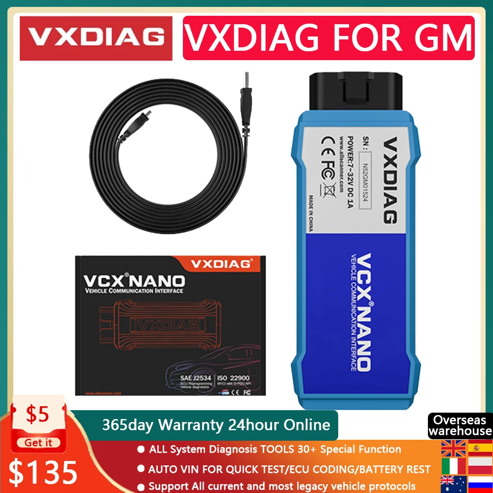 

VXDIAG VCX NANO для GM для Opel OBD2 авто все системы Автомобильные диагностические инструменты сканер кода для GDS2 Программирование ECU KO MDI Tech2