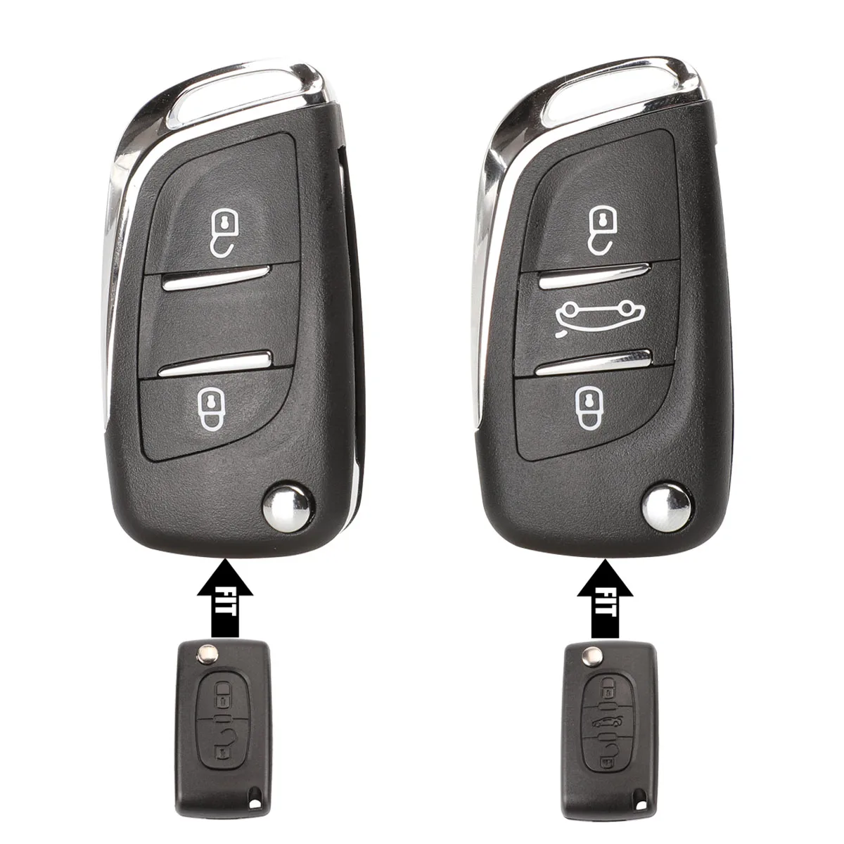 Jingyuqin CE0523 модифицированный откидной Складной Корпус ключа для Peugeot 306 407 807 Partner Remote VA2/HU83 Blade entrip Fob чехол 2/3 кнопка