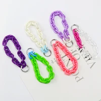 creative mobile phone chain lanyard colorful candy beads keychain bracelet for women trend cute jewelry earphone set bag pendant